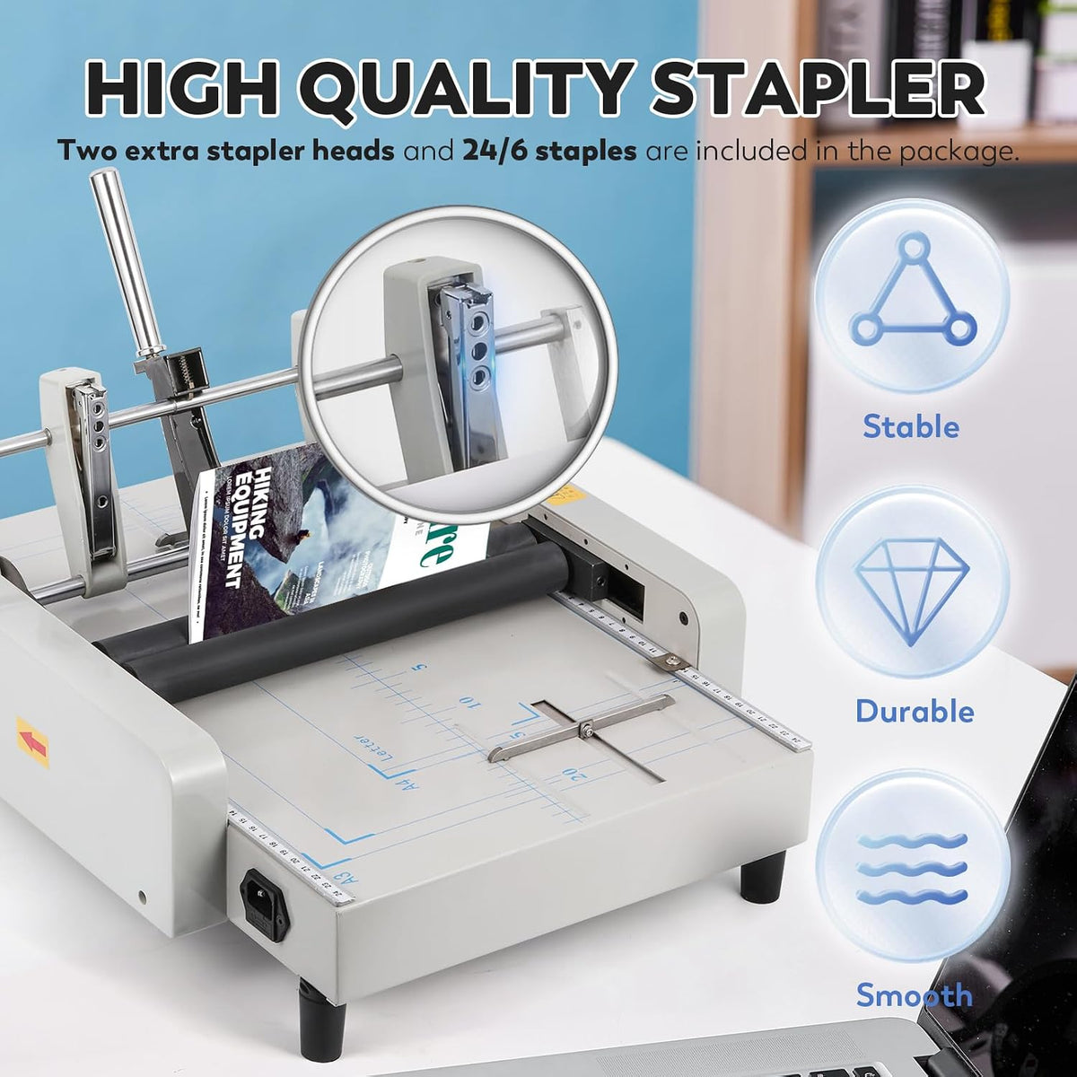 CGOLDENWALL Booklet Maker A3 Paper Folder Stapler Machine, MAX 11.7"Ã16.5" Book Binding Folding Saddle Stitch, for Factory School Home Church, Brochures Manuals Invitations