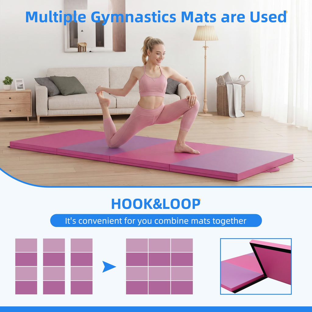 Polar Aurora 4'x10'x2 Thick Folding Gymnastics Exercise Mat Aerobics Stretching Yoga Mats