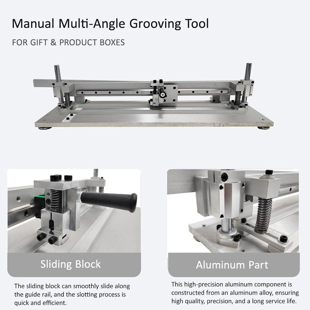 HayWHNKN Paperboard Cardboard Slotting Machine Manual Multi-Angle Grooving Tool for Gift & Product Boxes Adjustable Slotting Thickness 0.04-0.2 Inch for Small Batch & Sample Making