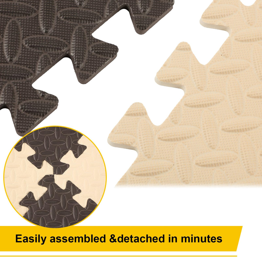 Ecally 100 Pcs 12 x 12 Gym Mat Foam Floor Mats for Home Gym Covers 96 Sq Ft Puzzle Exercise Square Interlocking Carpet Tiles with Border for Workouts Equipment Yoga Pilates (Black,Red)