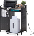 Lauren&Harold Large Printer Stand with Storage and Outlet for Home Office