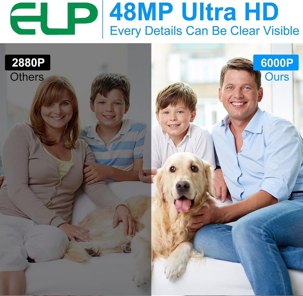 ELP 48MP Fast Autofocus USB Camera Module with 70degree No Distortion Lens for Computer Mini UVC USB2.0 Industrial Webcam Board 8000 * 6000 USB with Camera for Laptop PC Raspberry pi Jetson Nano
