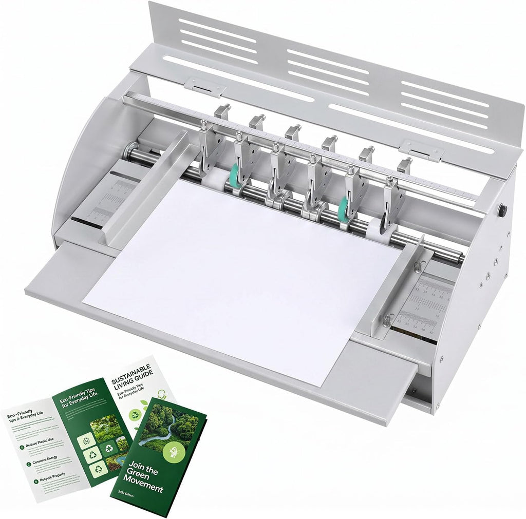 3-in-1 Electric Paper Creasing and Folding Machine - Adjustable Speed 0-100