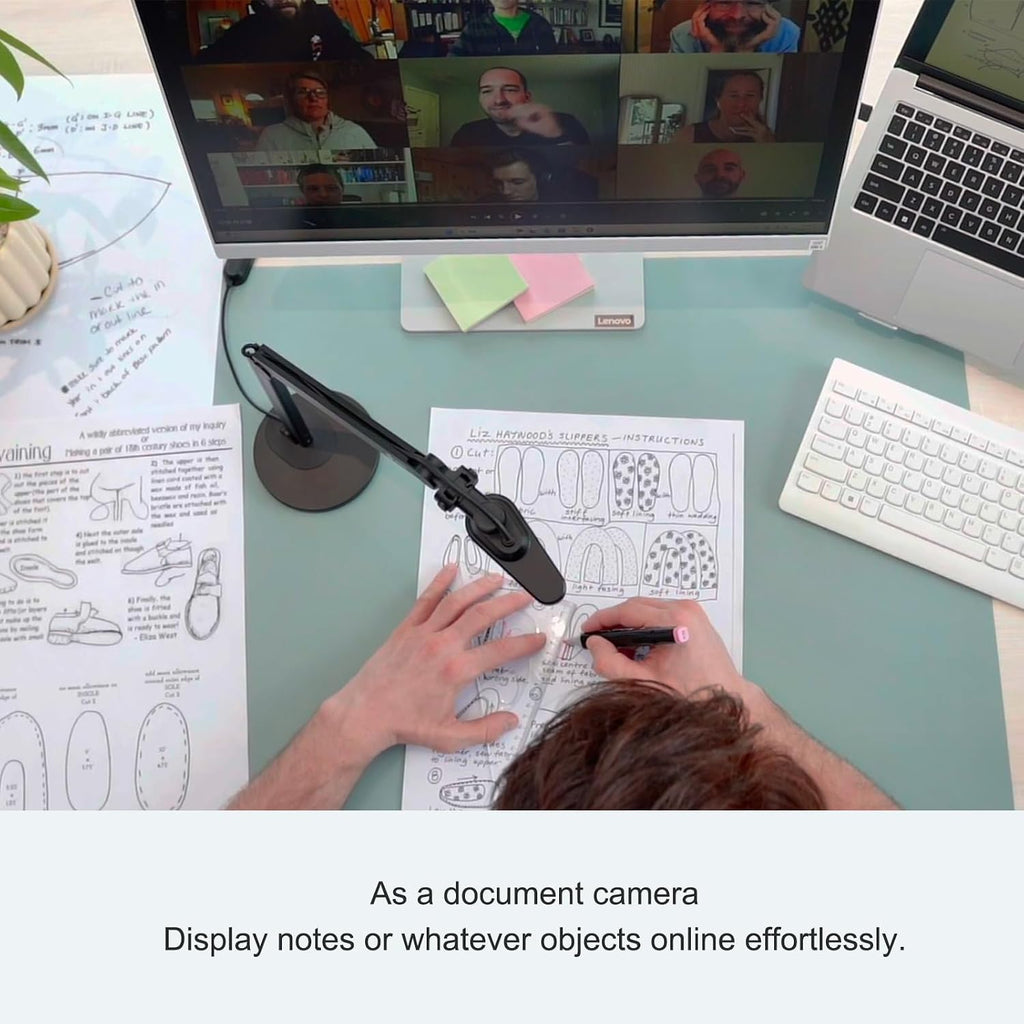 JOYUSING 4K Document Camera Webcam with Fast PDAF, for Real-time Projection, Web Conferencing, Distance Learning, Remote Teaching - Mac, Windows