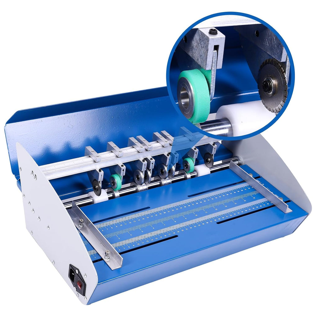 Creasing Machine Electric Paper Folding Machine with Scale Ruler 3-in-1 Business Card Cutter 460mm 110V for Cards Invitations Tickets