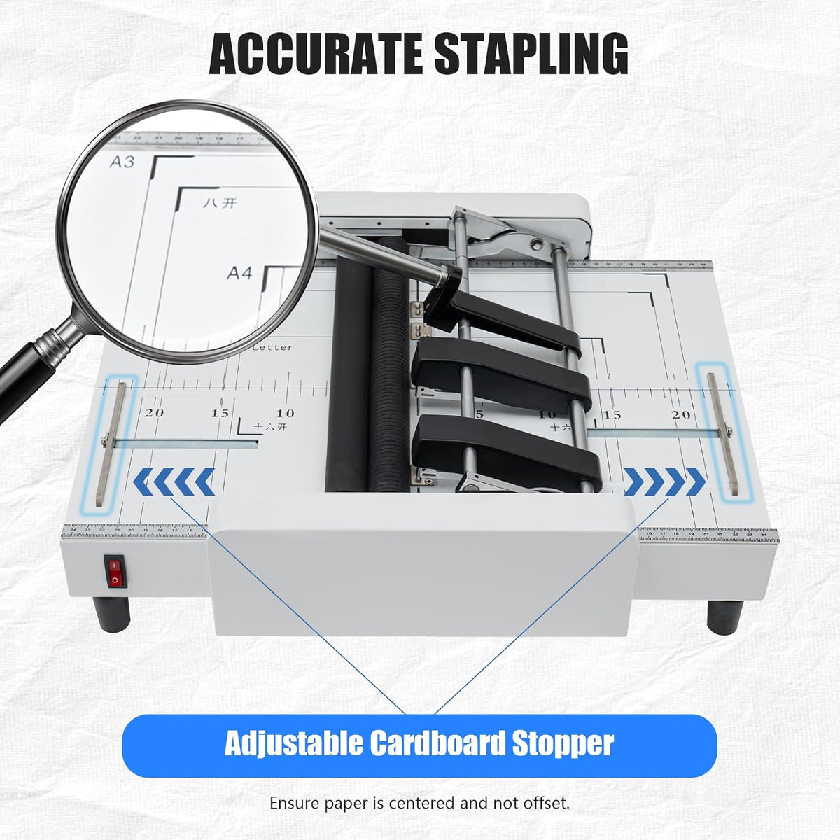 Booklet Maker A3 Paper Folding Binding Machine, Paper Folding Machine, Paper Folder Stapler Machine, 2 in 1 Multifunctional Automatic Book Maker Stapling Machine, Max 11.7"Ã16.5"