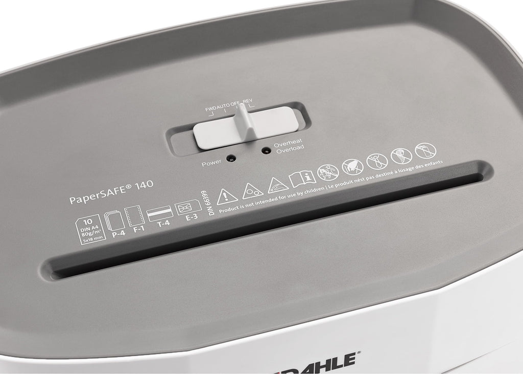 Dahle PaperSAFE PS 100 Paper Shredder, Oil Free, Jam Protection, Security Level P-4, 5 Sheet Max, Shreds Staples, Paper Clips & Credit Cards