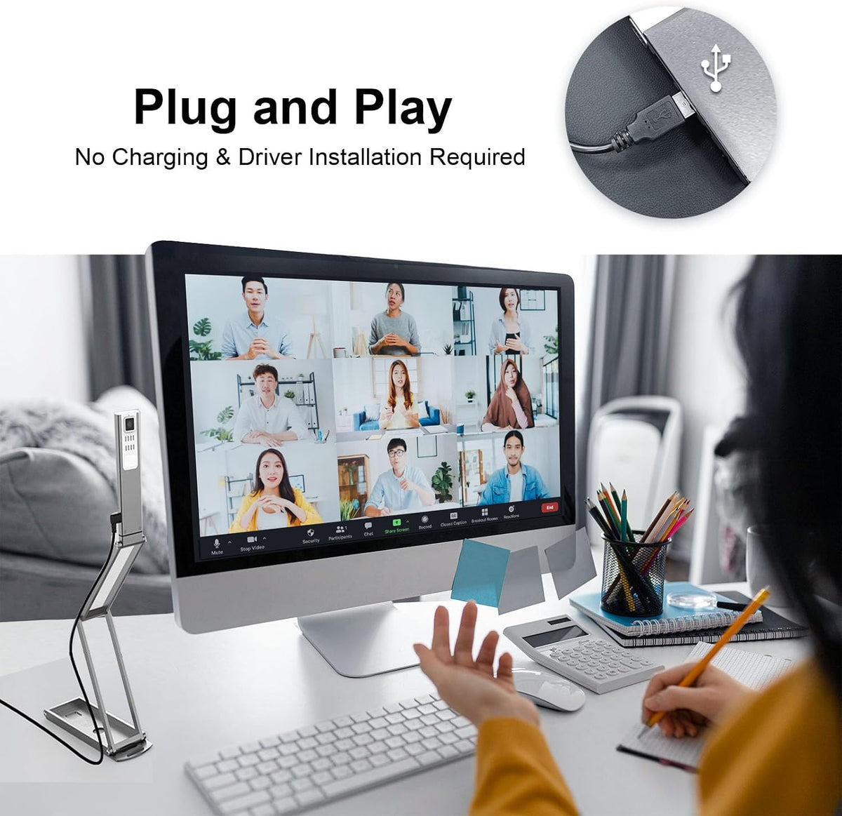Adesso 4K Ultra HD 8MP USB Document Camera Webcam