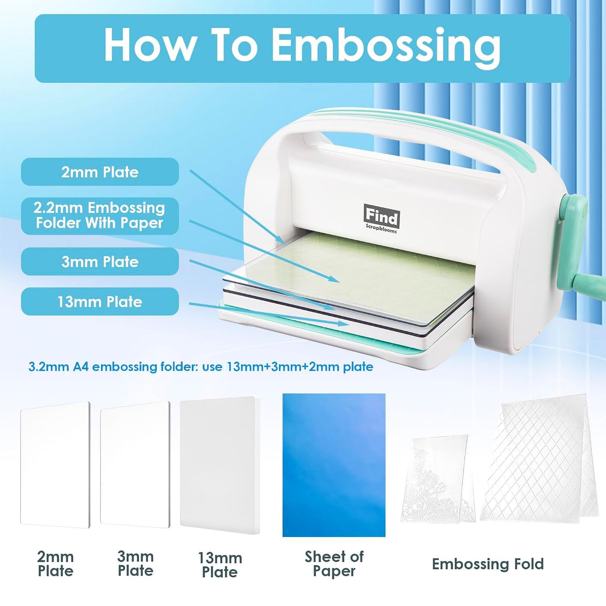 Die Cutting Machine for Card Making, Foldable Embossing Machine for Scrapbookingï¼DIY Paper Craft (Gift Box), 9" Opening