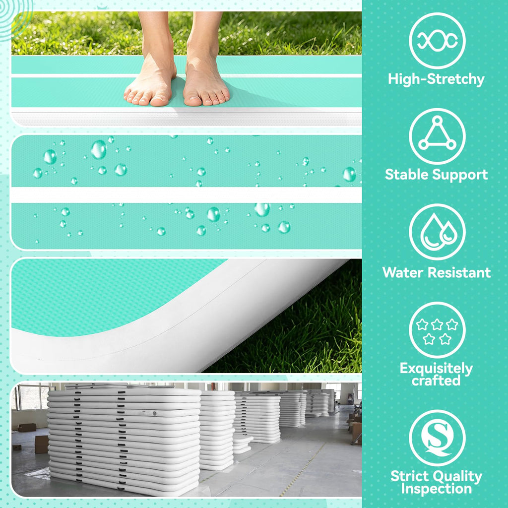 FBSPORT 6.6ft/10ft/13ft/16ft/20ft Inflatable Air Gymnastics Training Mat
