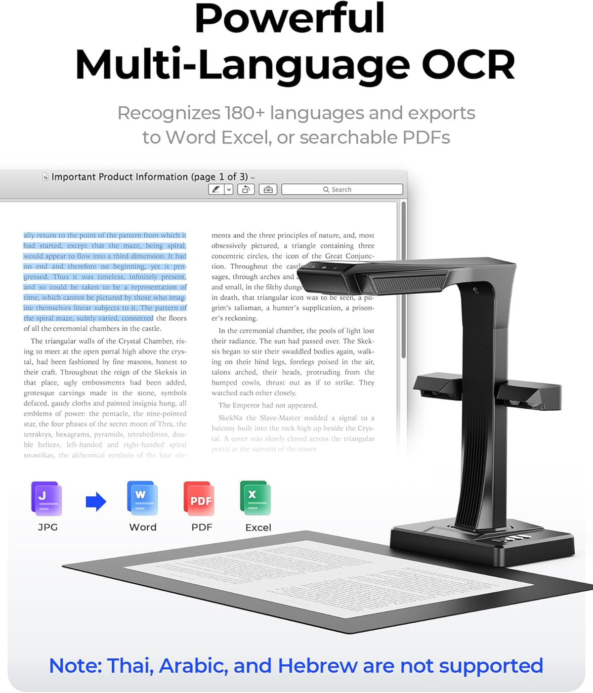 CZUR ET MAX Professional Book & Document Scanner, 38MP Document Camera