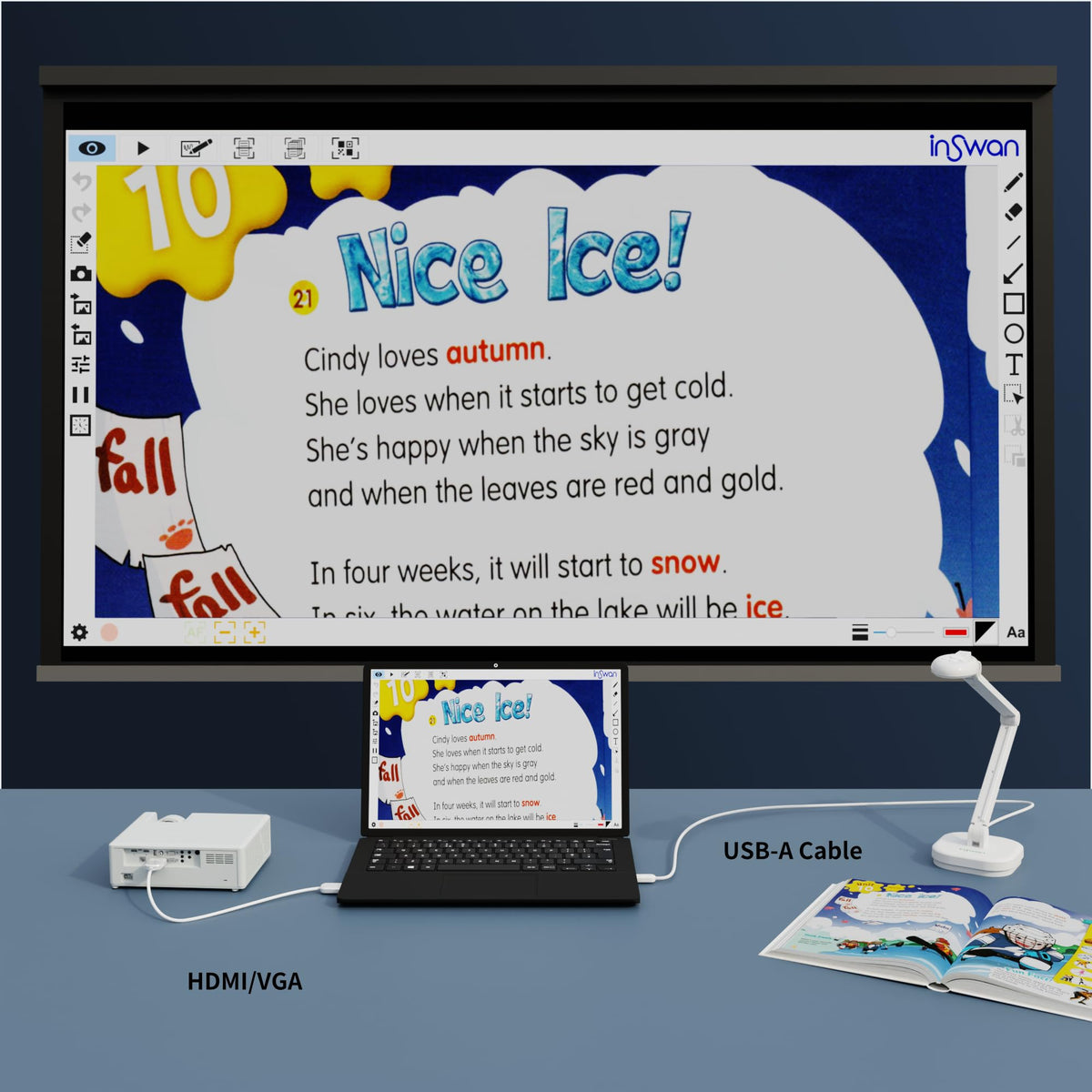 INSWAN INS-Flip 4 Foldable 4K 13MP Document Camera, LED, Mic,Light 0.67 lbs