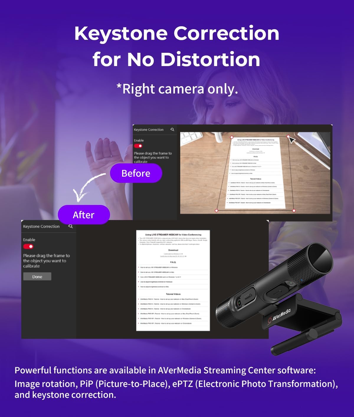 AVerMedia PW313D DualCam 2K Document Camera for Trading Cards, Miniatures