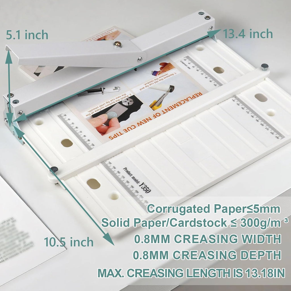 Manual Paper Creaser 13.78Inch Creasing Machine with Extended Positioning Block Paper Folder Folding Machine for Paper Book Covers Cardstock Brochures Invitations (Portable Styleï¼
