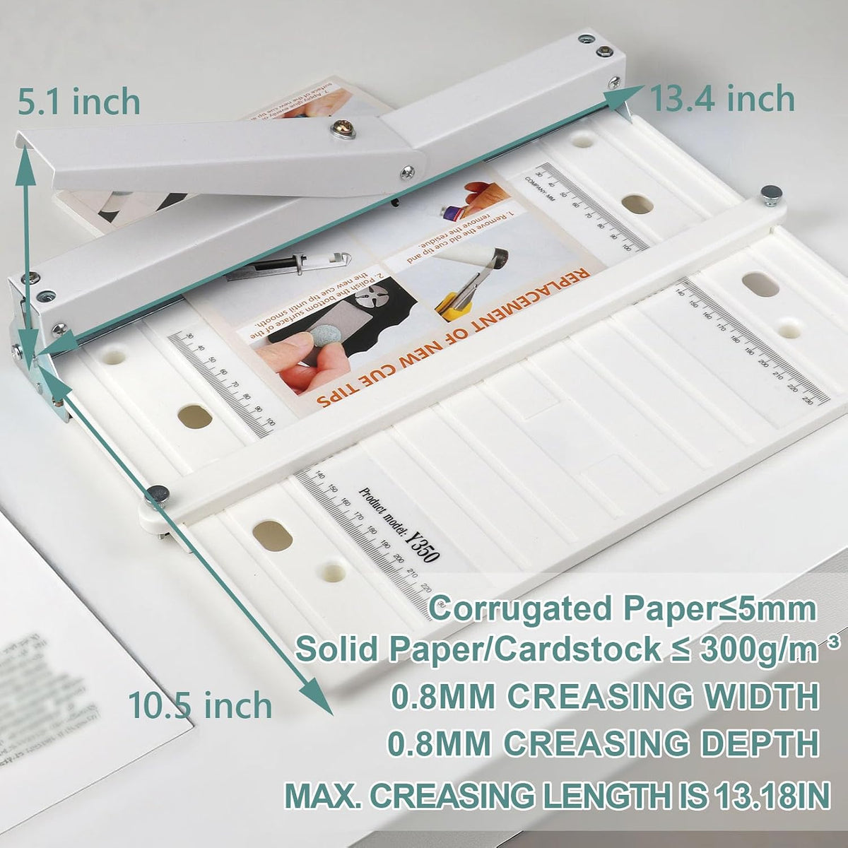 Manual Paper Creaser 13.78Inch Creasing Machine with Extended Positioning Block Paper Folder Folding Machine for Paper Book Covers Cardstock Brochures Invitations (Portable Styleï¼
