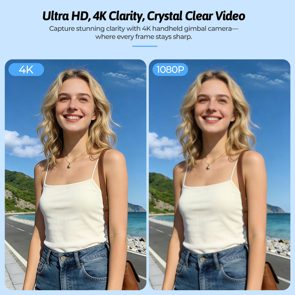 4K Pocket Vlogging Camera with 330Â° Rotating Lens, Face Tracking - Pink