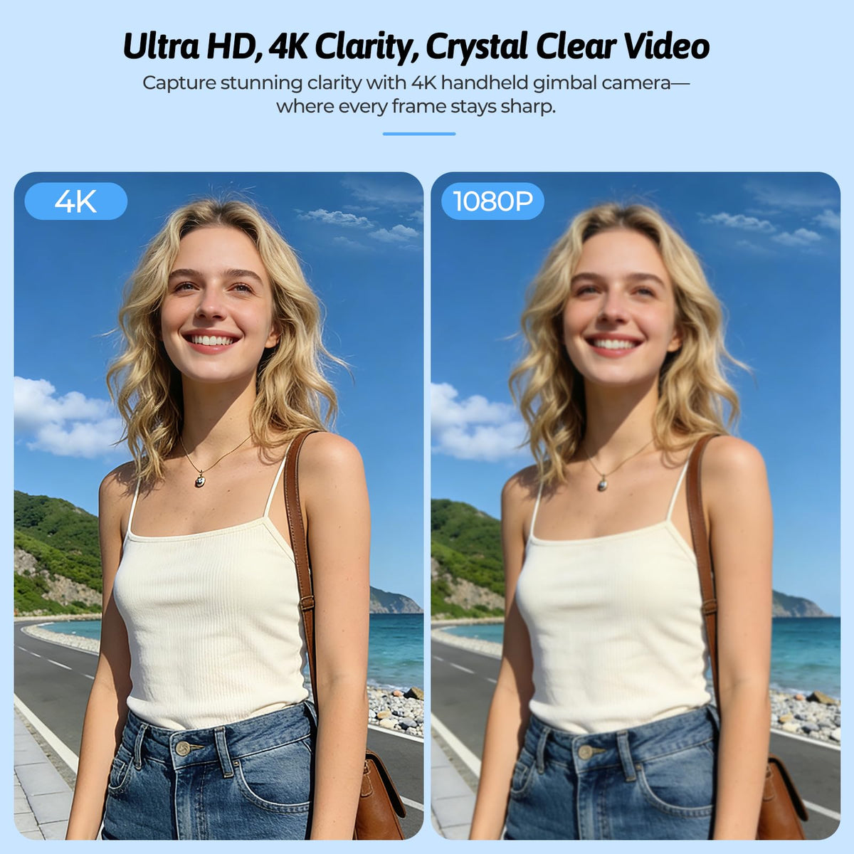 4K Pocket Vlogging Camera with 330Â° Rotating Lens, Face Tracking - Pink