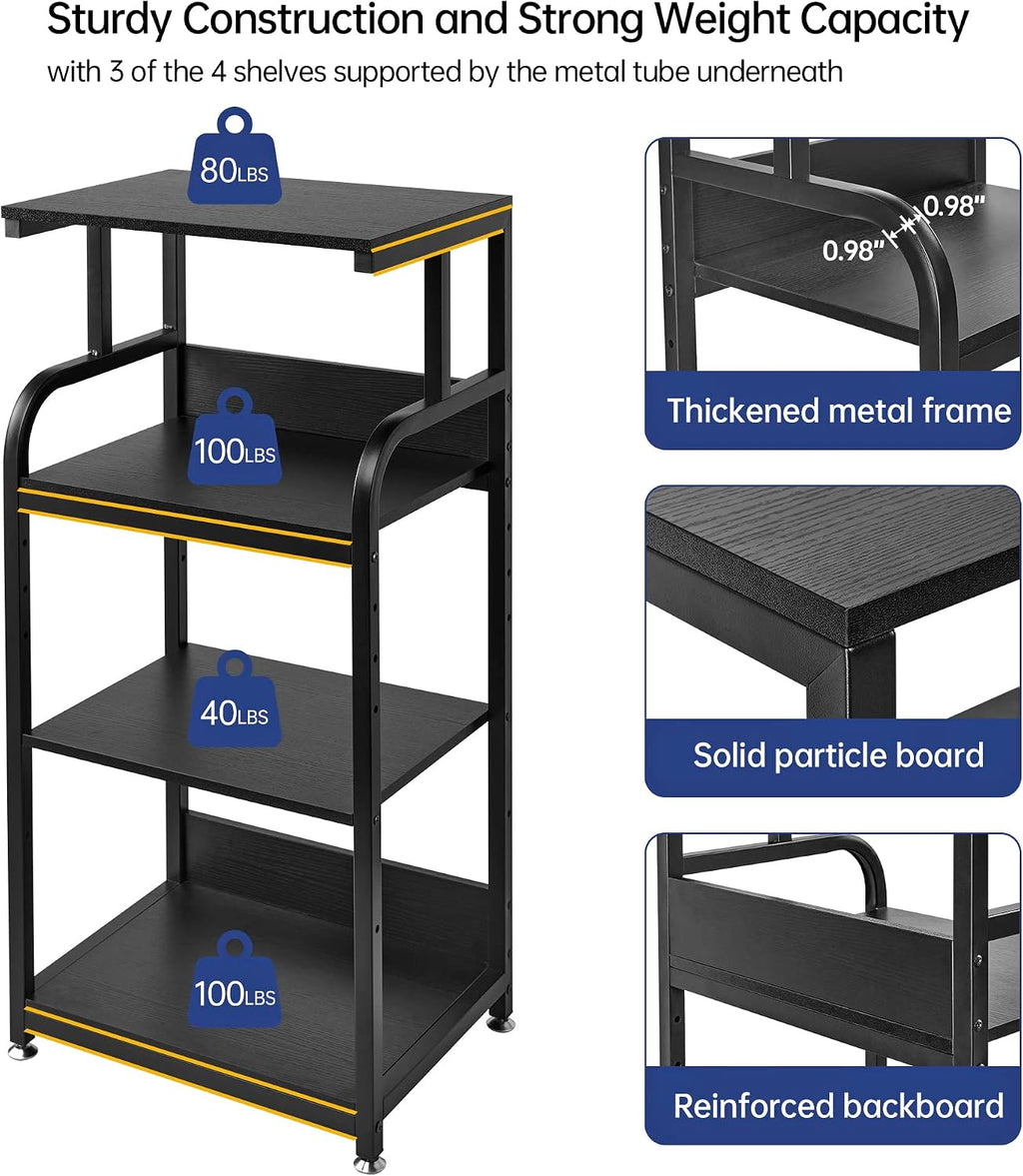 Fannova 4 Tier Tall Printer Stand with Height Adjustable Storage Shelf