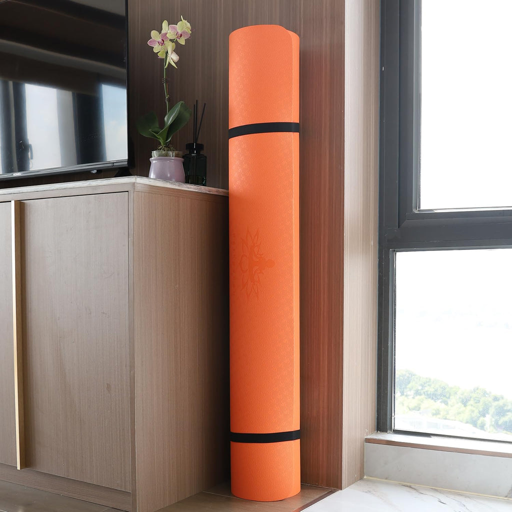 Hatha Yoga Large TPE Yoga Mat 6'x4'x1/2" Extra Thick Non-Slip Exercise Mat - for Yoga Pilates & Home Gym Workouts