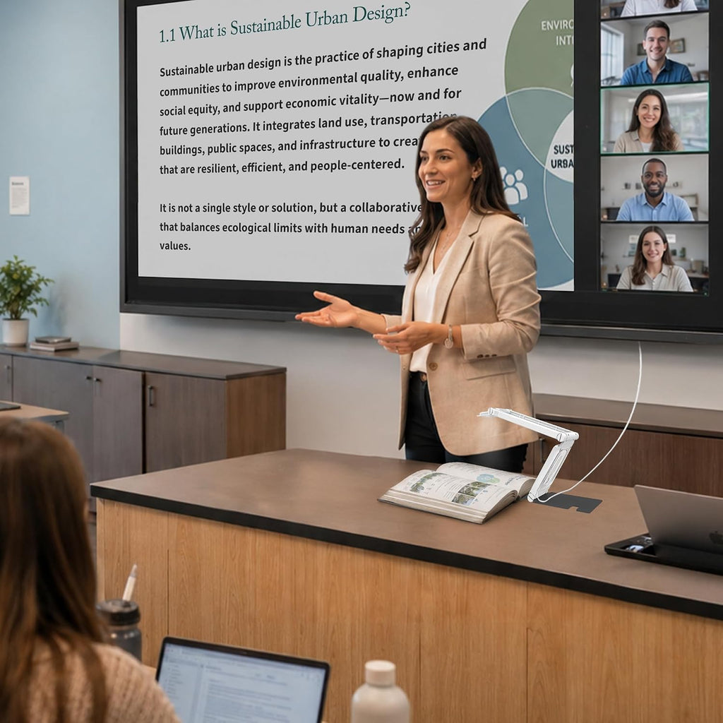 INSWAN INS-Flip 4 Foldable 4K 13MP Document Camera, LED, Mic,Light 0.67 lbs