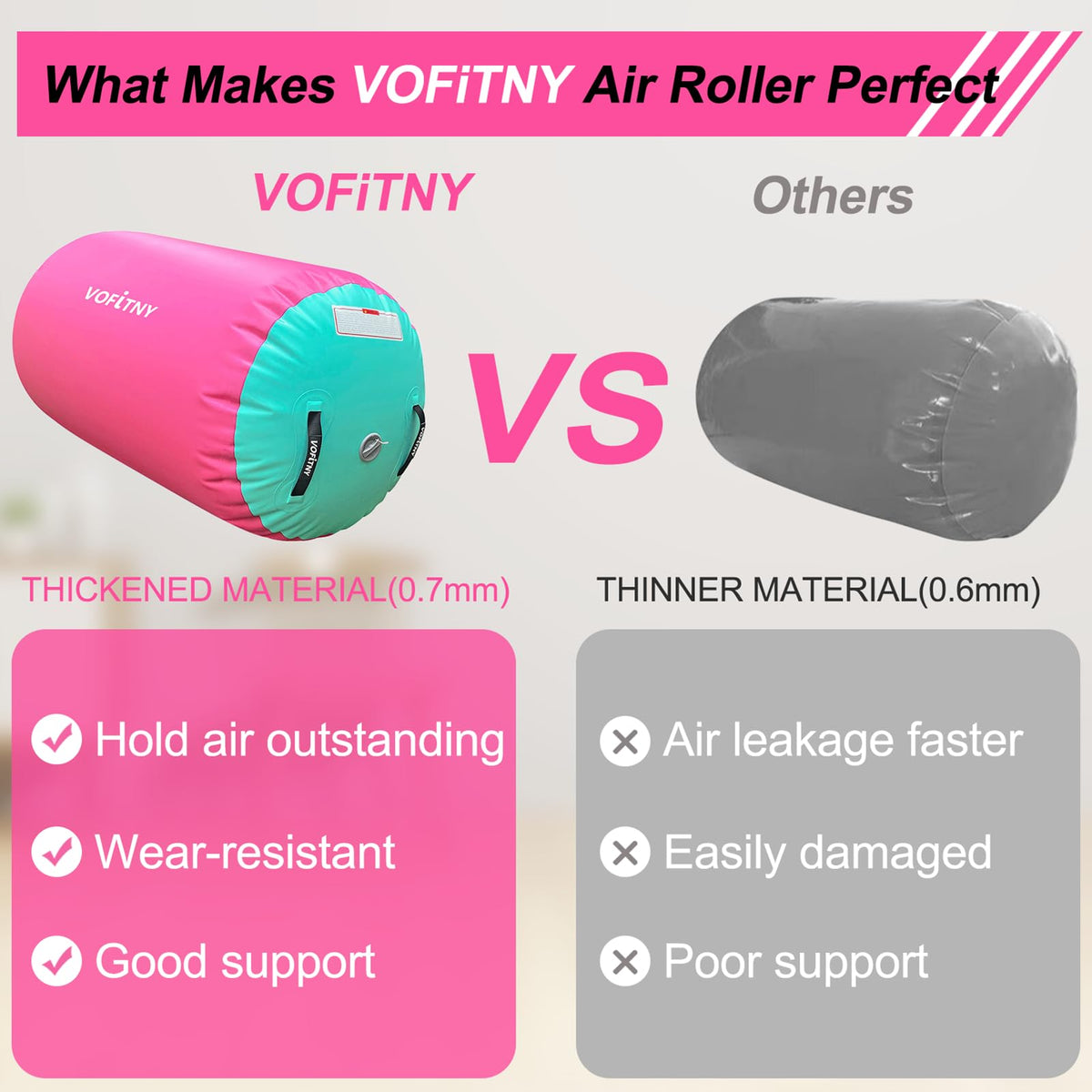 VOFiTNY Gymnastics Air Barrel Tumbling Equipment Back Handspring Trainer