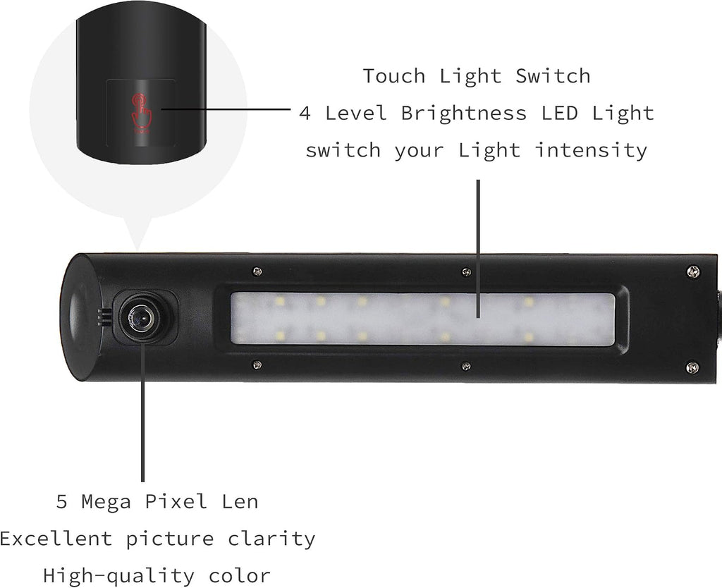 Digital Portable Multi-Angle USB Document Camera LV-1 Series LV-1010 (Black)