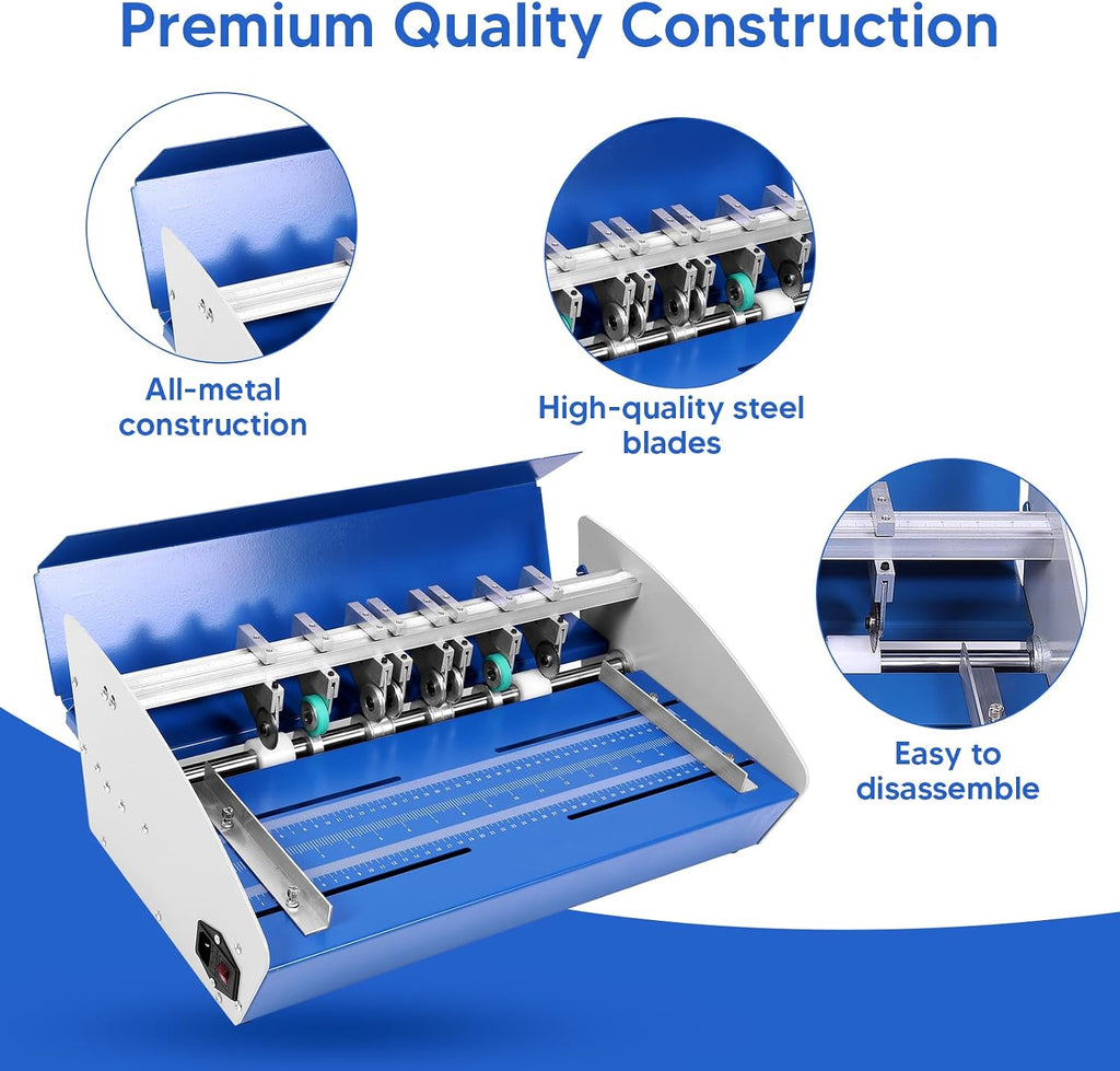 3-in-1 Steel Paper Folding Machine 110V 460mm with Scale Ruler