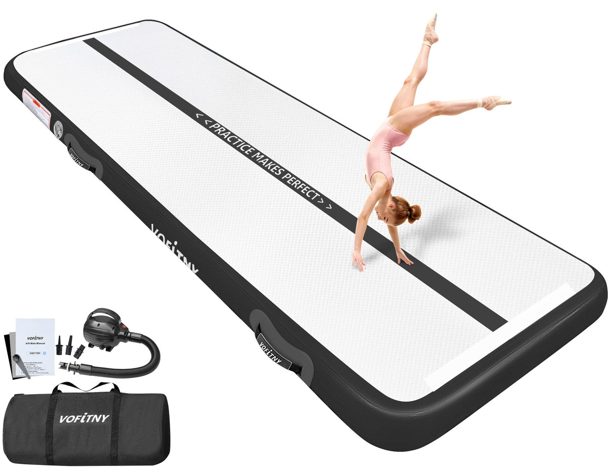 VOFiTNY Inflatable Gymnastics Air Mat Tumble Track with Pump for Training
