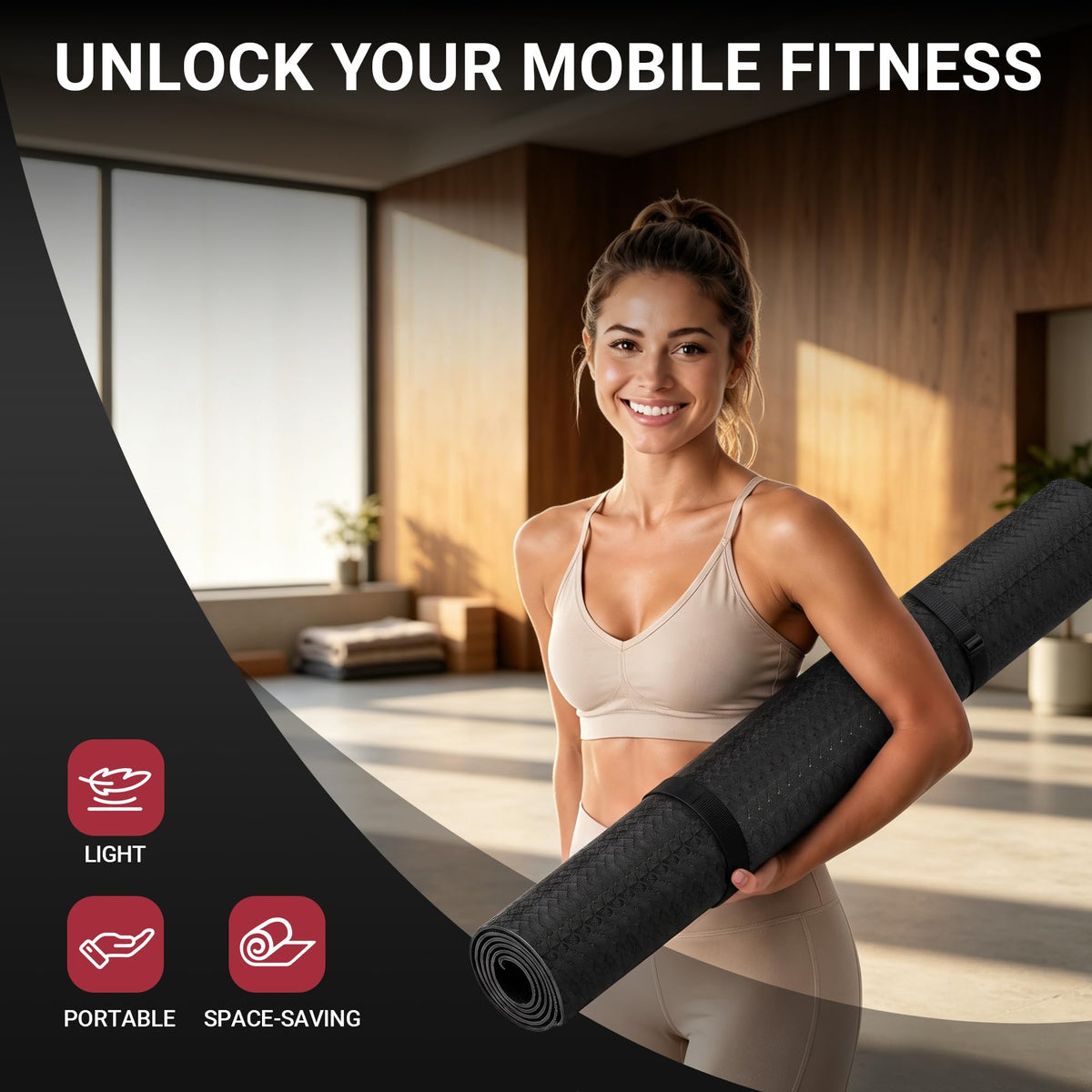 VTORY Extra Large Yoga Mat - 6'x4'/7'x5'/8'x5'/9'x5'x6mm (1/4inch)