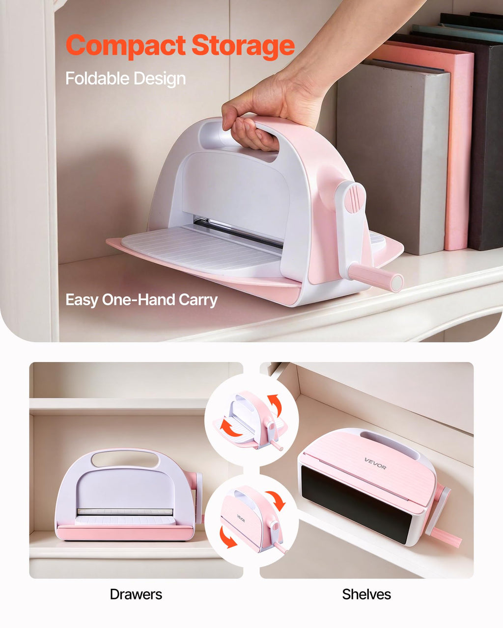 VEVOR Manual Die Cutting and Embossing Machine, 9" Opening, Portable Die Cut Machine Set with Cutting Dies, Embossing Folders, Paper Sheets, Cutting Plates, for Scrapbooking, Card Making, Crafting