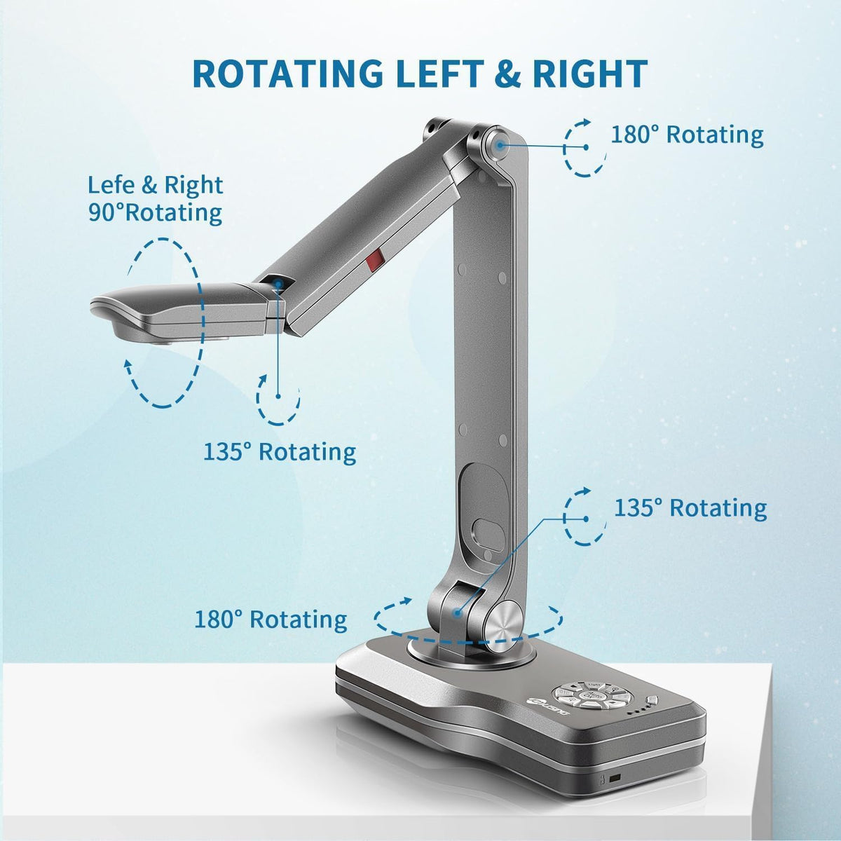 JOYUSING V500-4k VGA/HDMI/USB Three Mode 13MP Document Camera, OCR for Windows, Compatible with Real-time Projection, Web Conferencing, Distance Learning, Remote Teaching - Mac, Windows