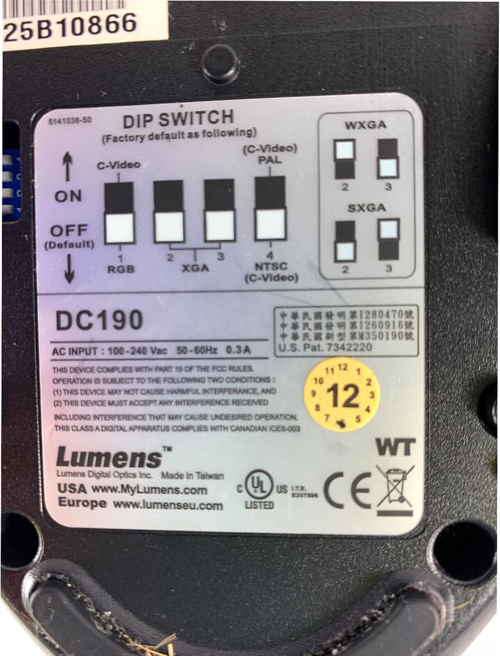 Lumens DC190 Portable Camera SXGA with Mic Projector