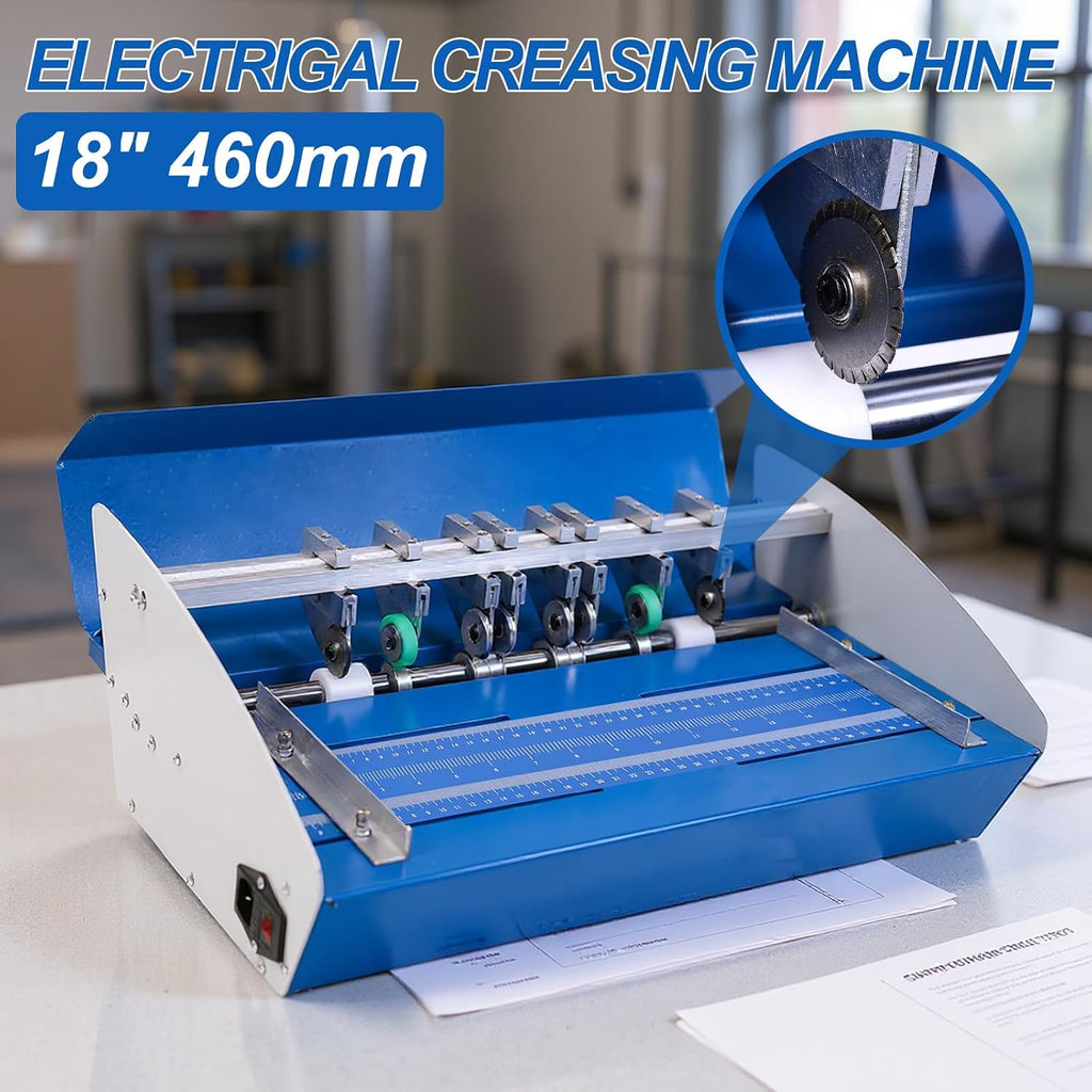 3-in-1 Electric Paper Folder Machine with Scale Ruler Business Card Cutter 460mm 110V for Photos Documents Menus Envelopes Note
