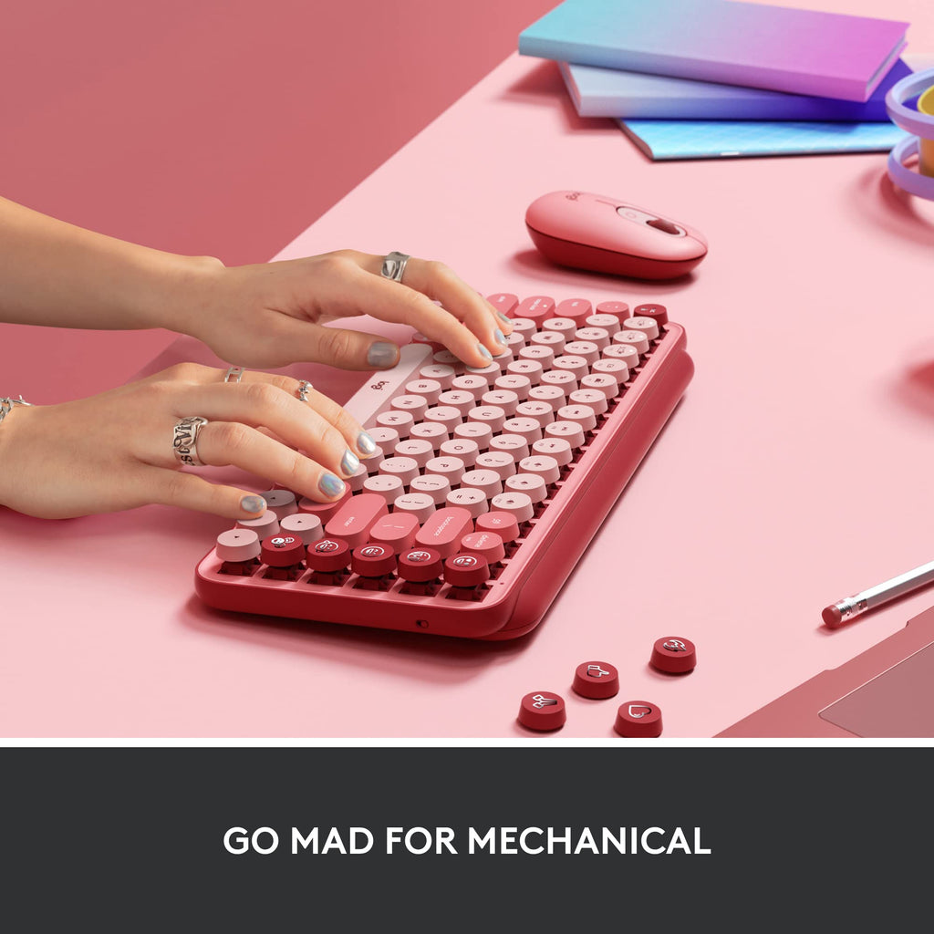 Logitech POP Keys Wireless Mechanical Keyboard with Emoji Keys - Mist