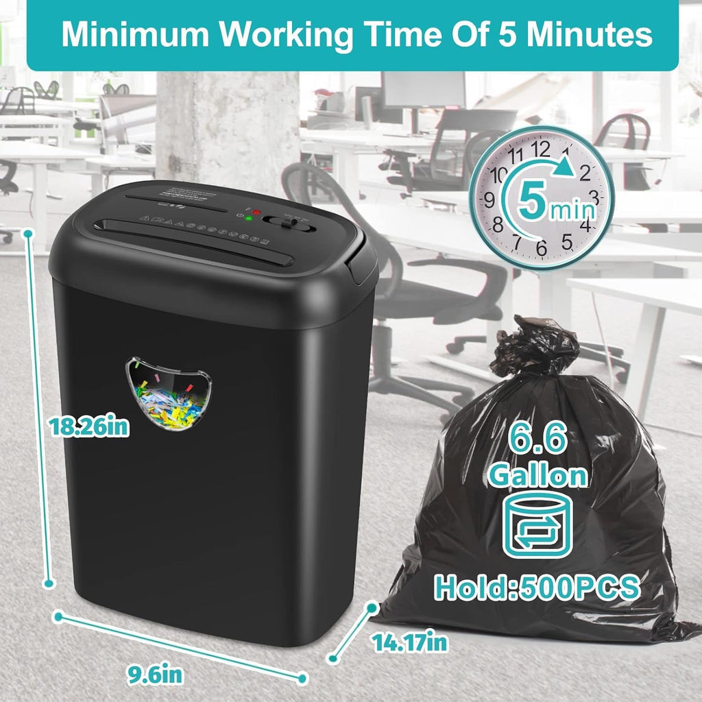 14 Sheet Cross Cut Paper Shredder, Heavy Duty Home Office Shredder with 6.6 Gallon Basket, P-4 Security Level, Jam Proof Design for Home and Office