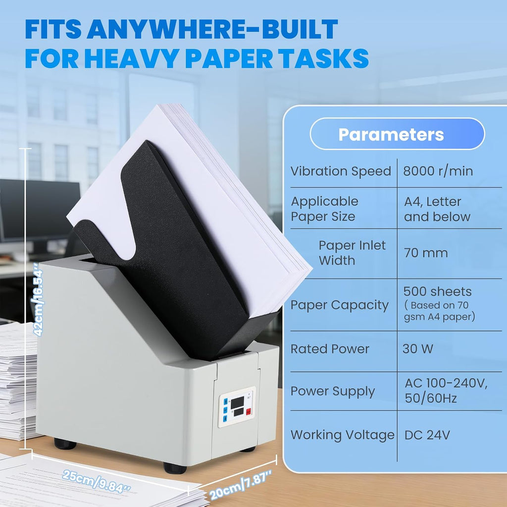 Mxmoonant Desktop Paper Jogger 500-Sheet Capacity, Alignment Paper Finisher