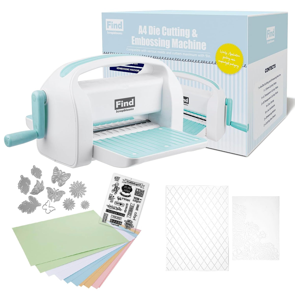 Die Cutting Machine for Card Making, Foldable Embossing Machine for Scrapbookingï¼DIY Paper Craft (Gift Box), 9" Opening