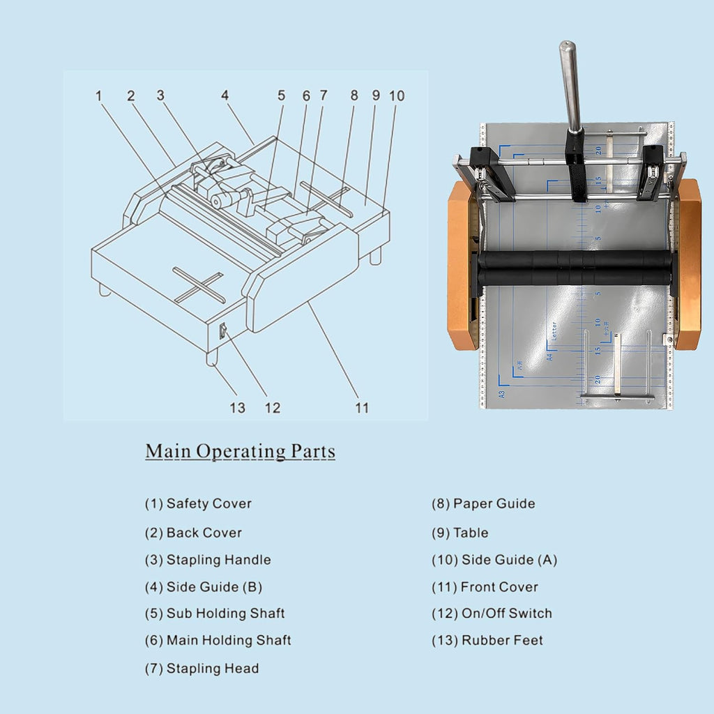 INTSUPERMAI Automatic Booklet Binding and Folding Machine,12.48" X 17.32" Maximum Folding Size, Folds 17 Sheets of 80 GSM Paper, for Booklet Production Such As Atlases, Brochures, Books, ETC.