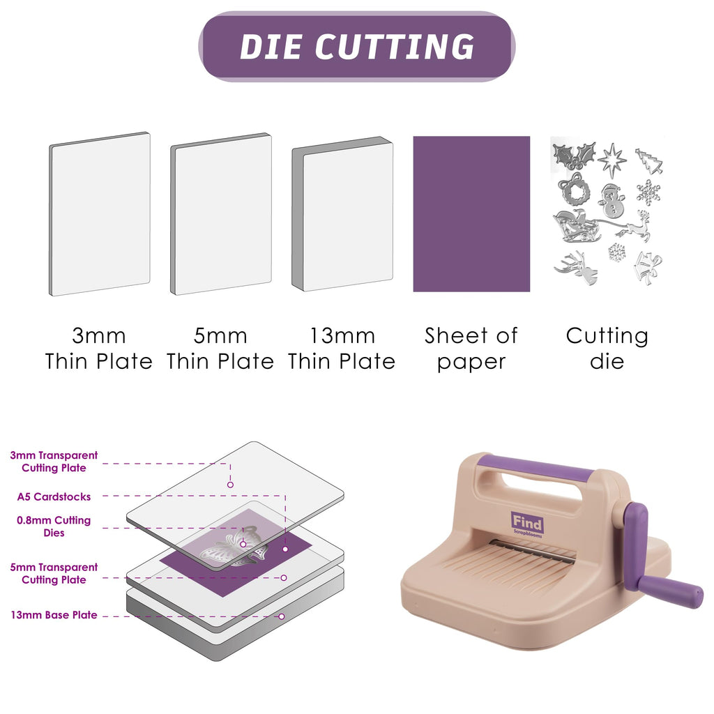 Die Cutting Machine for Card Making, Foldable Embossing Machine for Scrapbookingï¼DIY Paper Craft (Gift Box), 9" Opening