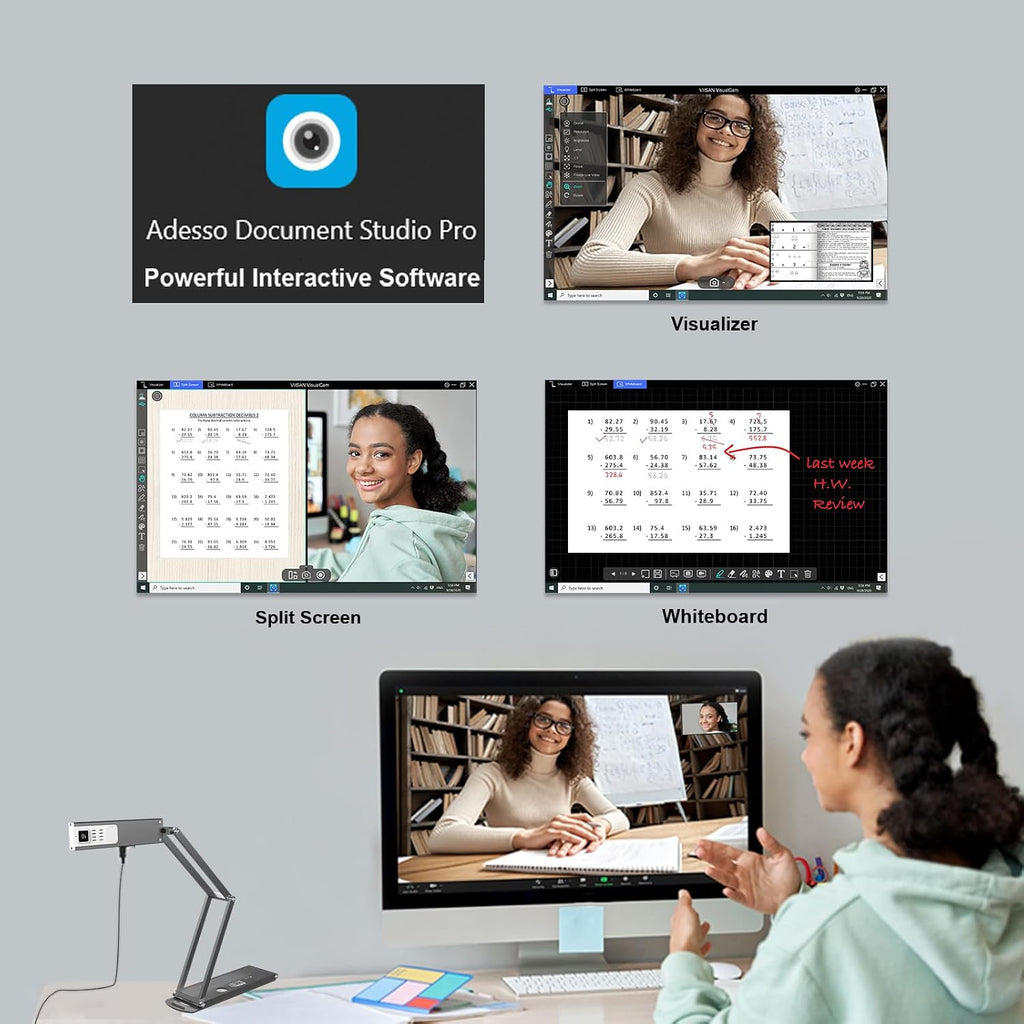 Adesso 4K Ultra HD 8MP USB Document Camera Webcam