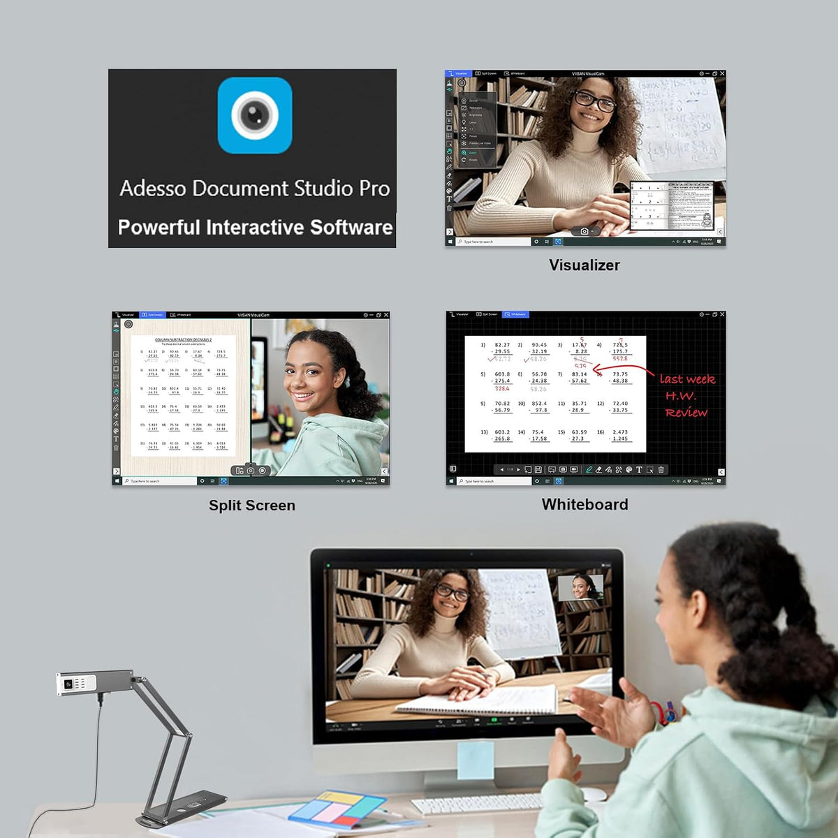 Adesso 4K Ultra HD 8MP USB Document Camera Webcam