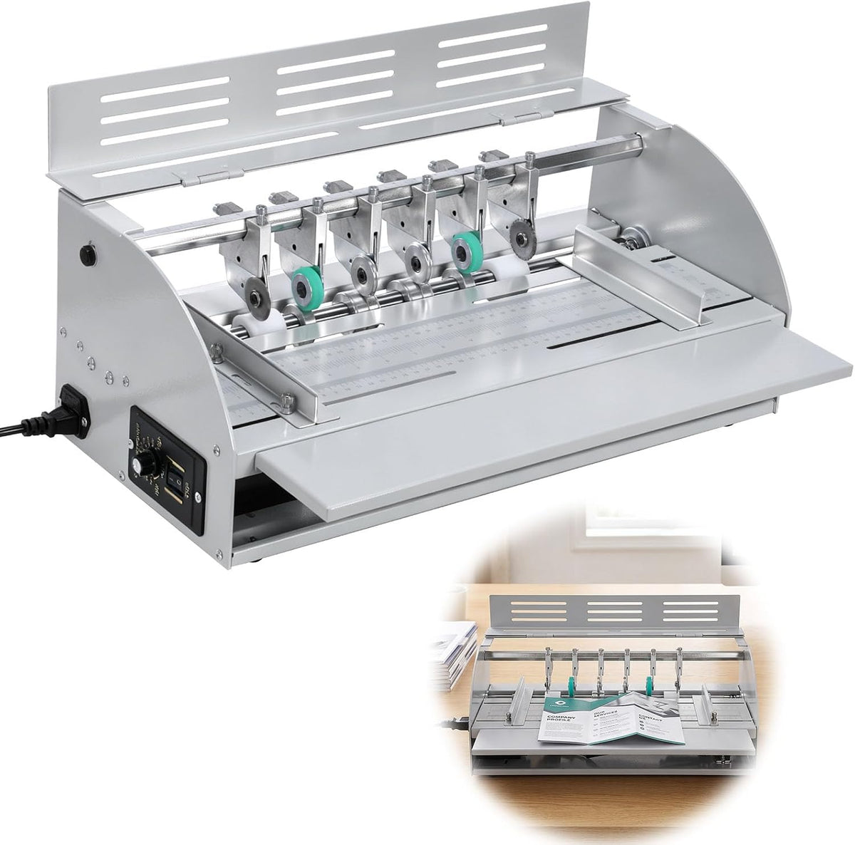 Generic Electric Paper Creaser with Adjustable Speed 0-100r/min 3 in 1
