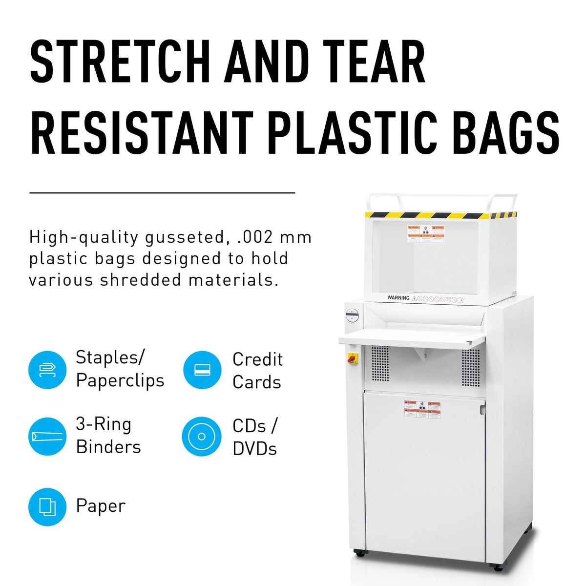 IDEAL AC0920H Shredder Bags â 20â x 47â Case of 80, Gusseted, 40-Gallon Capacity, Heavy-Duty Bags for IDEAL Shredder Models 2503, 2604, and 3104.