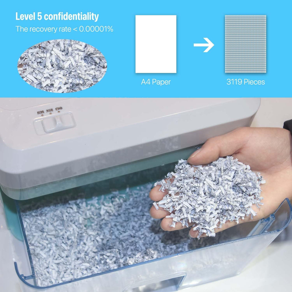 Generic Desktop Mini Paper Shredder Micro Cut, Electric Small Paper Shredder for Home Office Use,Cross Cut Mini Paper Shredder for Desk White Portable