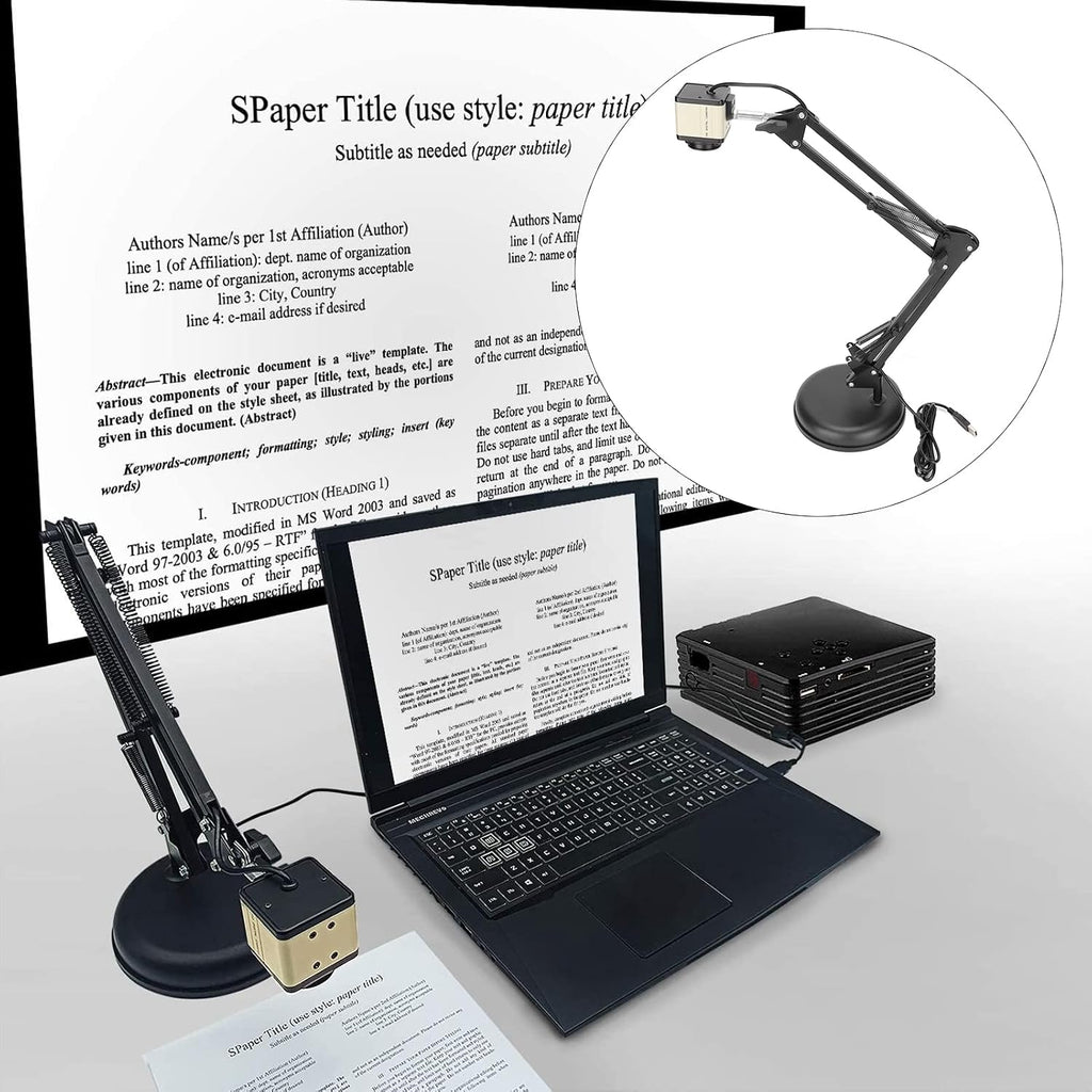 Document Camera USB 2 0 8MP Overhead Projector with Flexible Arm Auto Imaging for Classroom Remote Teaching Online Education