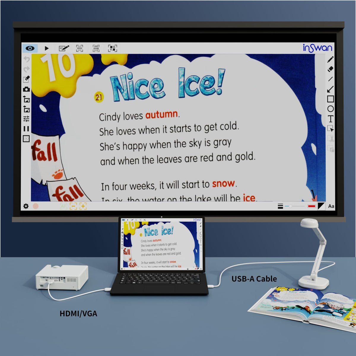 INSWAN INS-Flip 4 Foldable 4K 13MP Document Camera, LED, Mic,Light 0.67 lbs