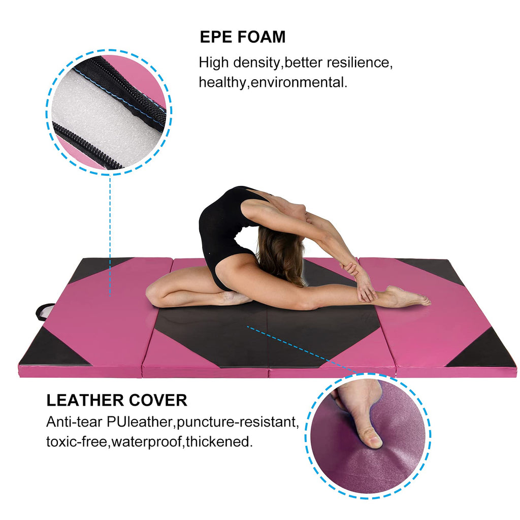 Polar Aurora 4'x10'x2 Thick Folding Gymnastics Exercise Mat Aerobics Stretching Yoga Mats