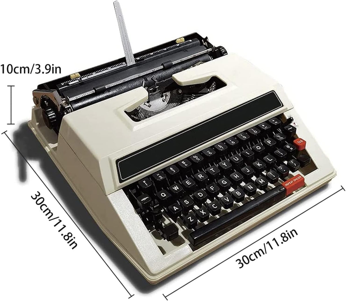 Classic Old Fashioned Manual Typewriter - Portable & Easy to Use - Includes Ribbon Set - Machinery Typewriter, kk321