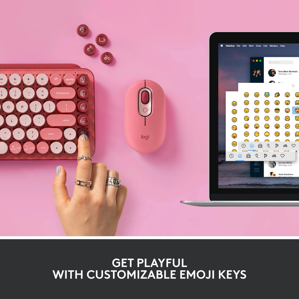 Logitech POP Keys Wireless Mechanical Keyboard with Emoji Keys - Mist