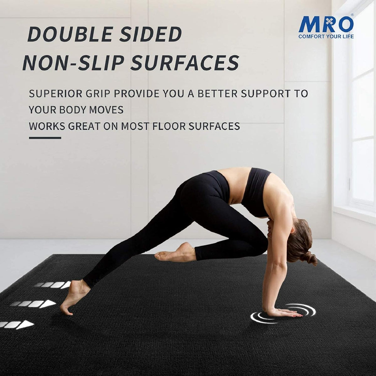 MRO Extra Large Yoga Mat, 12'x6'/9'x6'/7'x5'/6'x4' (9MM)